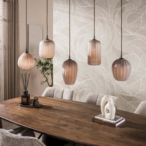 ZIJLSTRA Lampa wisząca szklana Altura, możliwość ściemniania, kremowy / amber, salon / jadalnia, szkło, skandynawski