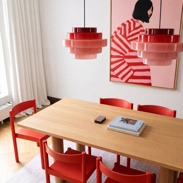 Lampa wisząca Filo ALDEX, możliwość ściemniania, czerwony, salon / jadalnia, szkło, skandynawski