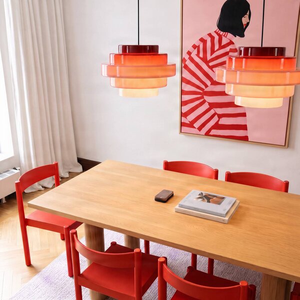 Lampa wisząca Filo ALDEX, możliwość ściemniania, czerwony, salon / jadalnia, szkło, skandynawski