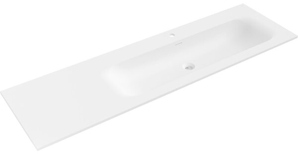 Mexen Vela umywalka wpuszczana w blat prawa 161 x 46,5 cm, biała mat - 25231601P