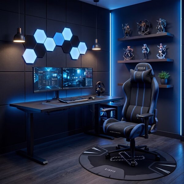 Fotel gamingowy materiałowy Diablo X-One 2.0 King Size, Night Blue