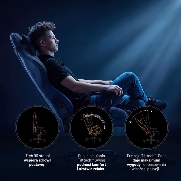 Fotel gamingowy materiałowy Diablo X-One 2.0 King Size, Night Blue
