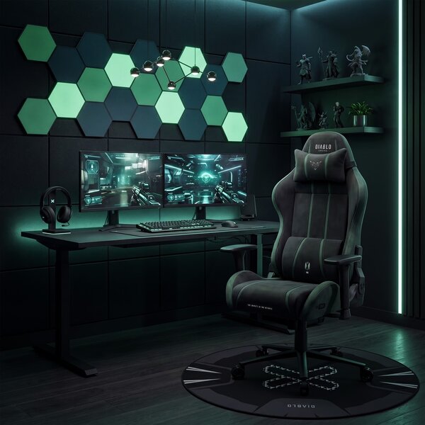 Fotel gamingowy materiałowy Diablo X-One 2.0 King Size, Forest Green