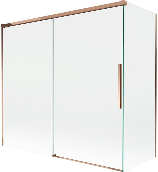 Mexen Rox parawan nawannowy 2-skrzydłowy rozsuwany 170 + 75 x 150 cm, transparent, różowe złoto - 8C9-170-075-60-00