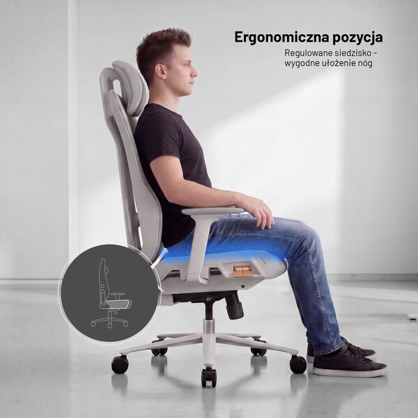 Fotel biurowy ergonomiczny Diablo V-Flash Light Grey
