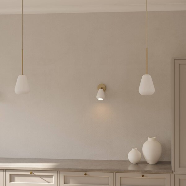 Nuura Aps Lampa wisząca designerska Anoli Spot, możliwość ściemniania, biały / opal, salon / jadalnia, metal, skandynawski