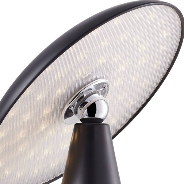 Beacon Lighting Lampa stołowa LED z akumulatorem Kinoko, czarna, 27 cm, CCT możliwość ściemniania, czarny, salon / jadalnia, tworzywo sztuczne, nowoczesny