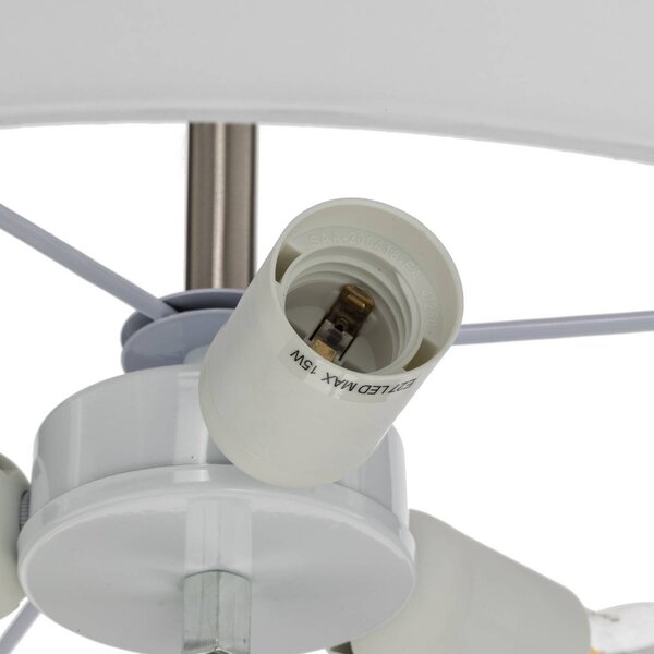Lampa sufitowa Josia Lindby, możliwość ściemniania, biały / opal, przedpokój, tkanina / materiał / jedwab, nowoczesny