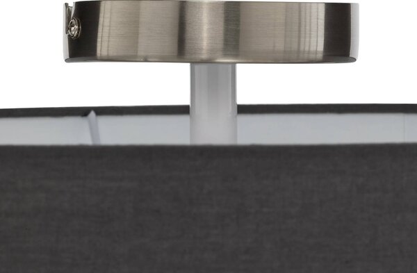Lampa sufitowa Sebatin Lindby, możliwość ściemniania, aluminiowy / szary / cynkowy, sypialnia, tkanina / materiał / jedwab, nowoczesny