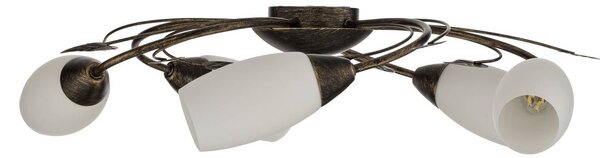 Lampa sufitowa Stefania Lindby, możliwość ściemniania, brązowy / rdzawy, salon / jadalnia, metal, antyczny