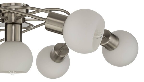 Lampa sufitowa Ciala Lindby, możliwość ściemniania, aluminiowy / szary / cynkowy, salon / jadalnia, szkło, nowoczesny