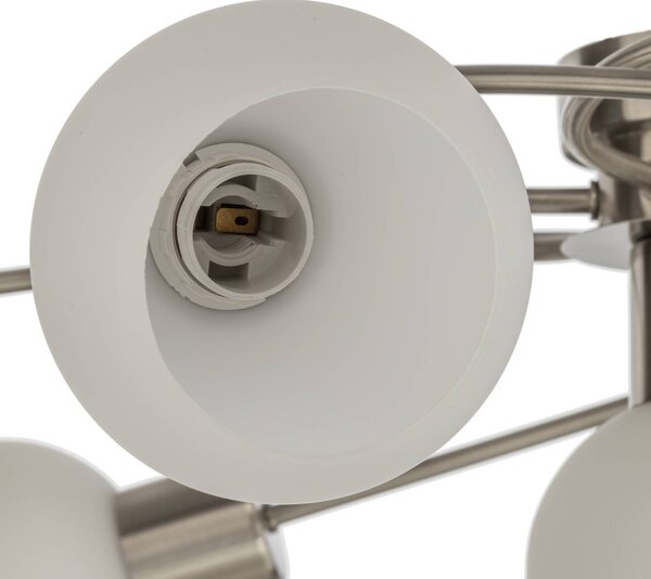 Lampa sufitowa Ciala Lindby, możliwość ściemniania, aluminiowy / szary / cynkowy, salon / jadalnia, szkło, nowoczesny