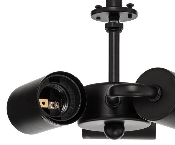 Lampa sufitowa Jusari Lindby, możliwość ściemniania, czarny, salon / jadalnia, tkanina / materiał / jedwab, nowoczesny