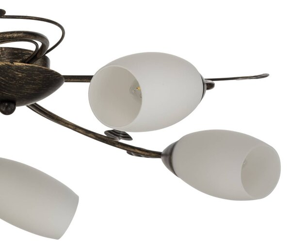 Lampa sufitowa Stefania Lindby, możliwość ściemniania, brązowy / rdzawy, salon / jadalnia, metal, antyczny