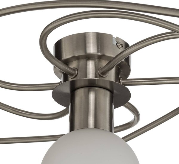Lampa sufitowa Ciala Lindby, możliwość ściemniania, aluminiowy / szary / cynkowy, salon / jadalnia, szkło, nowoczesny