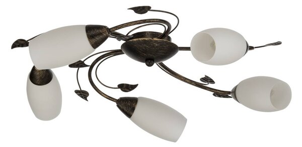 Lampa sufitowa Stefania Lindby, możliwość ściemniania, brązowy / rdzawy, salon / jadalnia, metal, antyczny