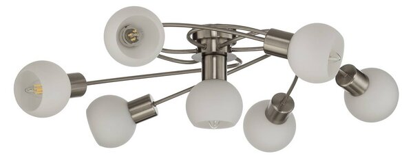 Lampa sufitowa Ciala Lindby, możliwość ściemniania, aluminiowy / szary / cynkowy, salon / jadalnia, szkło, nowoczesny