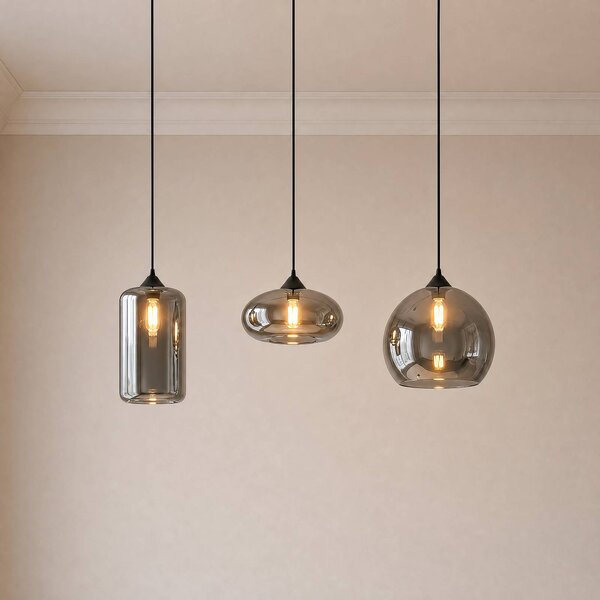 Lampa wisząca Marla Lindby, możliwość ściemniania, aluminiowy / szary / cynkowy, salon / jadalnia, metal, nowoczesny