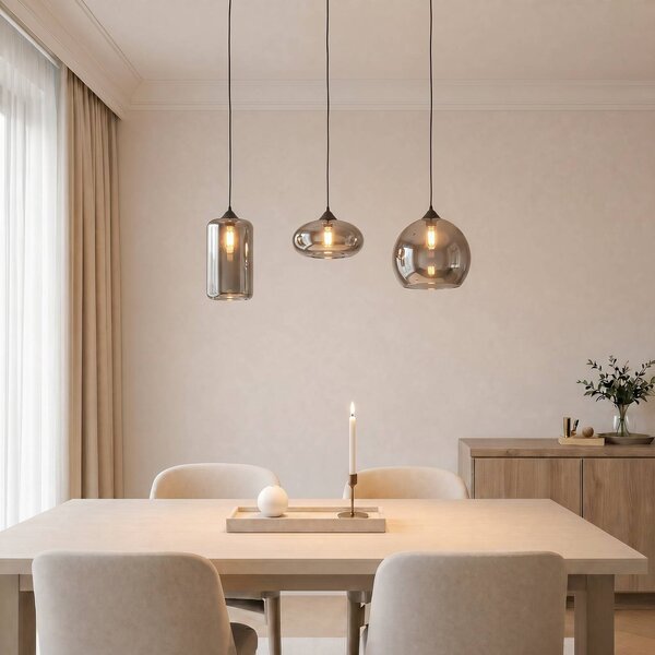 Lampa wisząca Marla Lindby, możliwość ściemniania, aluminiowy / szary / cynkowy, salon / jadalnia, metal, nowoczesny