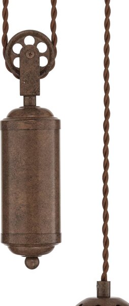 Lampa wisząca Louisanne Lindby, możliwość ściemniania, brązowy / rdzawy, przedpokój, metal, morski
