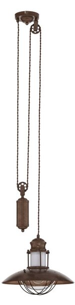 Lampa wisząca Louisanne Lindby, możliwość ściemniania, brązowy / rdzawy, przedpokój, metal, morski