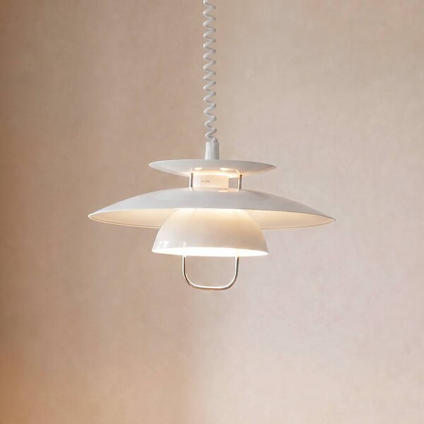 Lampa wisząca Nadija Lindby, możliwość ściemniania, biały / opal, kuchnia, metal, skandynawski