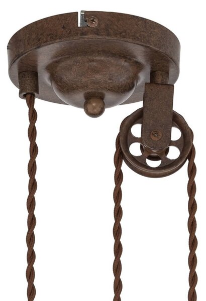 Lampa wisząca Louisanne Lindby, możliwość ściemniania, brązowy / rdzawy, przedpokój, metal, morski