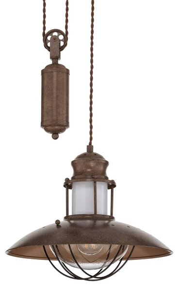 Lampa wisząca Louisanne Lindby, możliwość ściemniania, brązowy / rdzawy, przedpokój, metal, morski