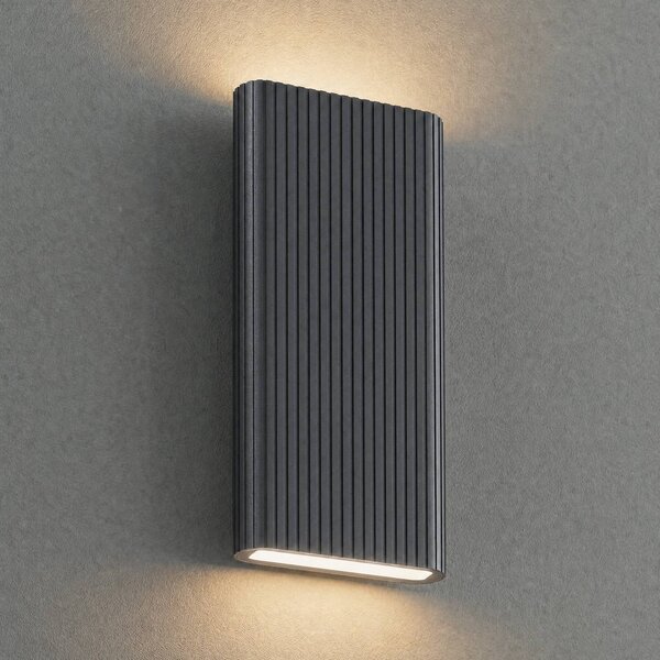 Kinkiet zewnętrzny Raija Lucande, aluminiowy / szary / cynkowy, aluminium, nowoczesny