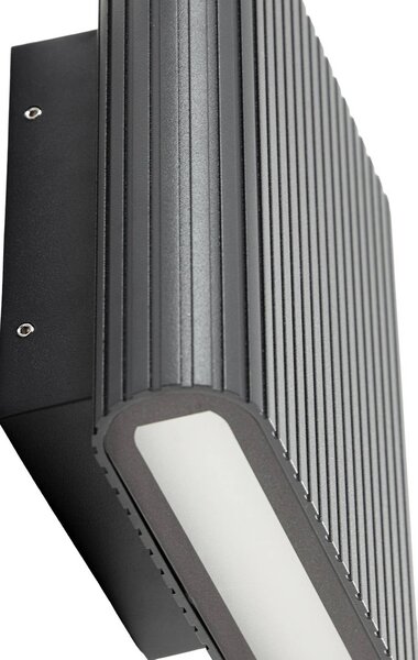 Kinkiet zewnętrzny Raija Lucande, aluminiowy / szary / cynkowy, aluminium, nowoczesny