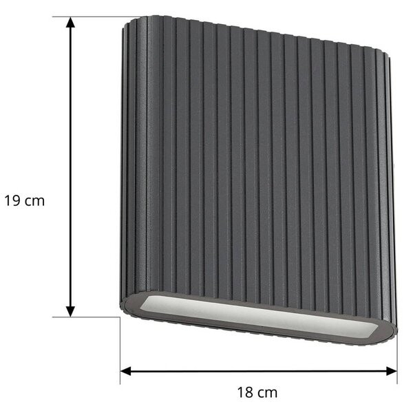 Kinkiet zewnętrzny Raija Lucande, aluminiowy / szary / cynkowy, aluminium, nowoczesny