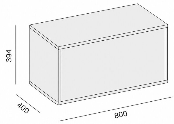 Szafka LAYERS niska, uchylna, 800 x 400 x 394 mm, biała