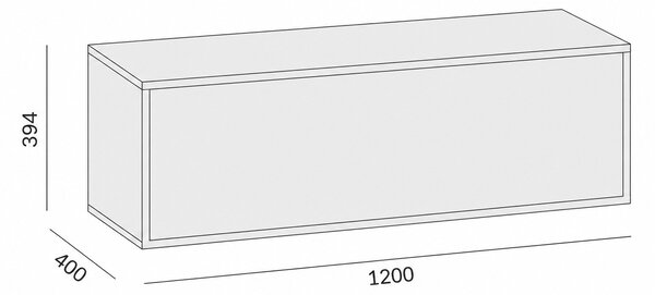 Szafka LAYERS niska, uchylna, 1200 x 400 x 394 mm, dąb naturalny /dąb bejcowany