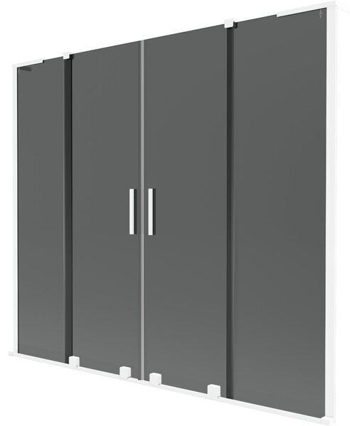 Mexen Velar L Duo parawan nawannowy 2-skrzydłowy rozsuwany 200 x 150 cm, grafit, biały - 896-200-003-42-20