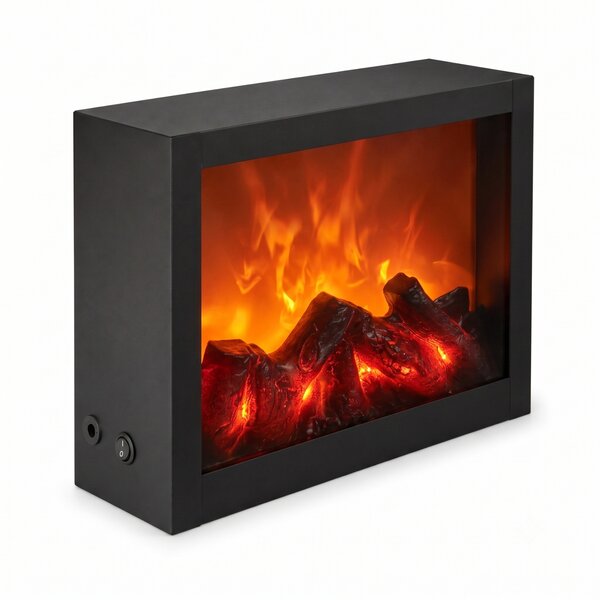 Kominek dekoracyjny LED, metalowy, 10 x 29 x 23 cm
