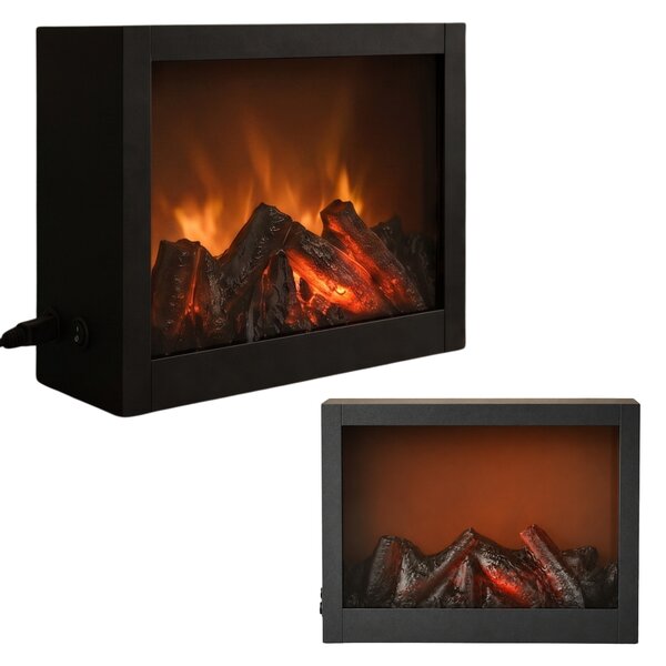 Kominek dekoracyjny LED, metalowy, 10 x 29 x 23 cm
