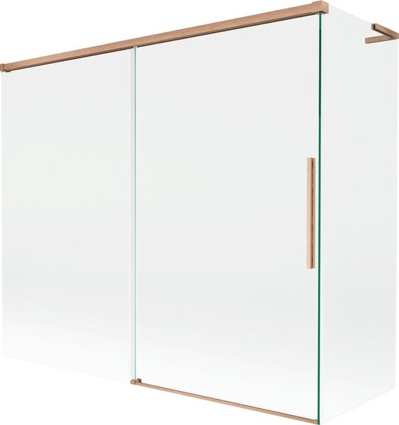 Mexen Rox L parawan nawannowy 2-skrzydłowy rozsuwany 180 + 90 x 150 cm, transparent, miedź szczotkowana - 8C9L-180-090-65-00