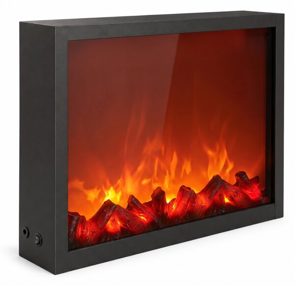 Kominek dekoracyjny LED, metalowy, 10 x 41 x 35 cm