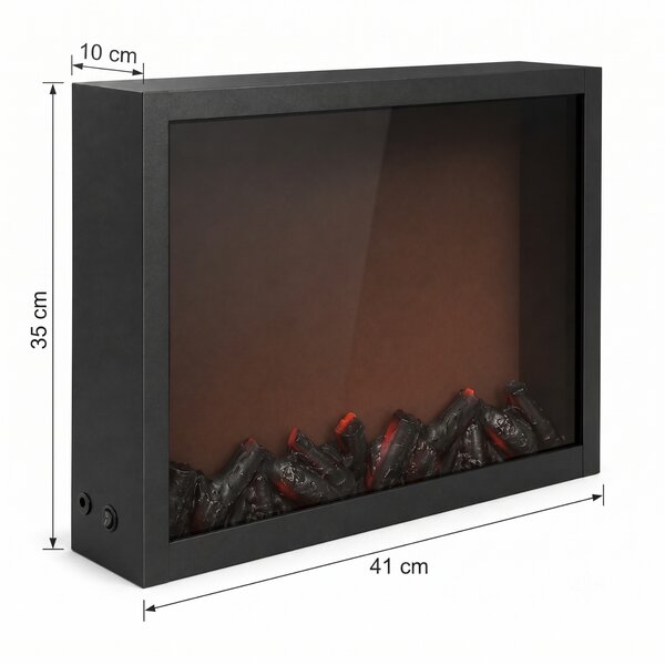 Kominek dekoracyjny LED, metalowy, 10 x 41 x 35 cm