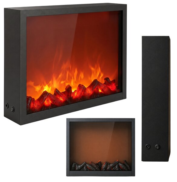Kominek dekoracyjny LED, metalowy, 10 x 41 x 35 cm