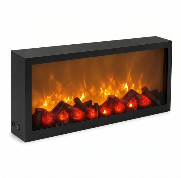Kominek dekoracyjny LED, metalowy, 10 x 57 x 25 cm