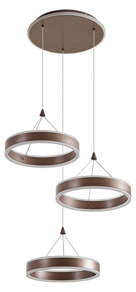 Lampa Wisząca Lucande, Kolo, ściemnialny, brąz rdzawy, salon, metal, nowoczesny