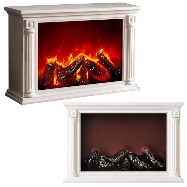 Kominek dekoracyjny LED w stylu klasycznym, 10 x 33 x 21 cm