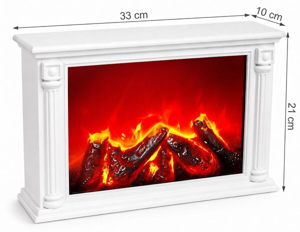Kominek dekoracyjny LED w stylu klasycznym, 10 x 33 x 21 cm