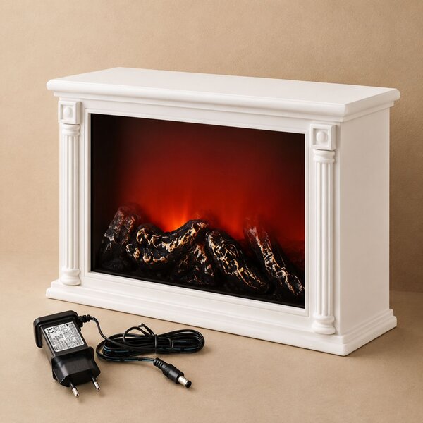 Kominek dekoracyjny LED w stylu klasycznym, 10 x 33 x 21 cm