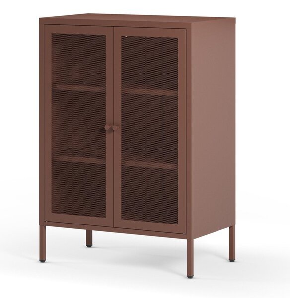 Bordowa metalowa szafka 70x100x40 cm Fayna – Marckeric