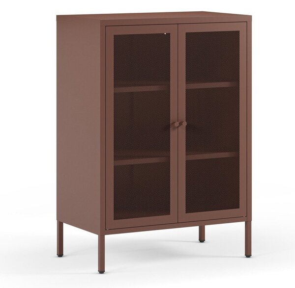 Bordowa metalowa szafka 70x100x40 cm Fayna – Marckeric
