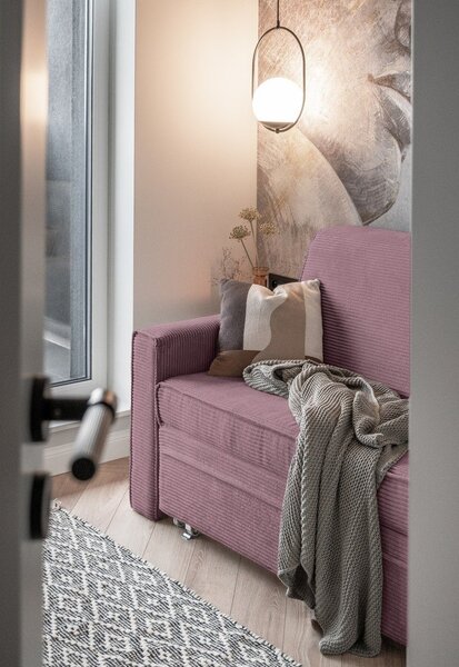 Różowa rozkładana sofa 168 cm Lucky Lucy – Miuform
