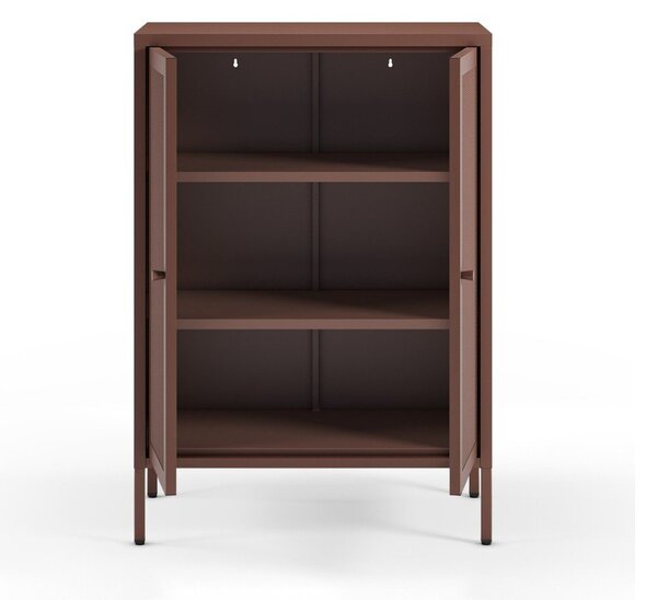 Bordowa metalowa szafka 70x100x40 cm Fayna – Marckeric