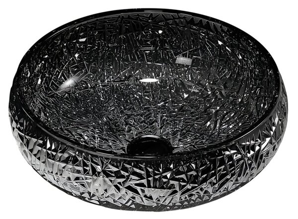 Umywalka nablatowa HYDROSAN BRILLANT4-BL-410 Okrągły Czarny